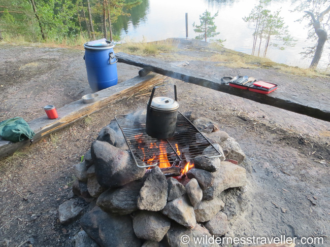 Camp fire in Finland
