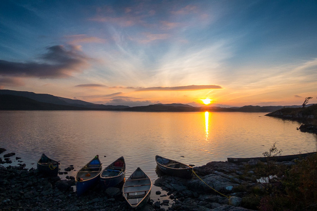 Incredible sunset over a Scottish loch